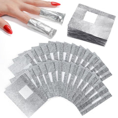 Makartt Nail Foil Wraps 100-pack with pre-attached pads for cleaner removal.