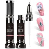 Makartt Nail Rhinestone Glue Gel dual-head design enables precise, mess-free application.