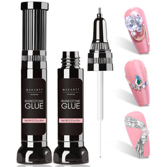 Makartt Nail Rhinestone Glue Gel dual-head design enables precise, mess-free application.