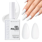 Makartt One N'Done White Gel Polish bottle ready for quick, single-coat coverage.