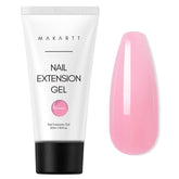 Makartt poly nail gel bottle in daisy pink for durable at-home extensions.