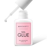 Makartt nail glue brush-on application for precise, mess-free nails.