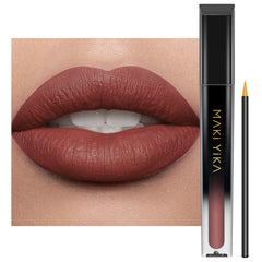 MAKI YIKA brown nude lipstick packaging highlights premium shade