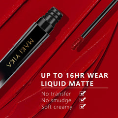 MAKI YIKA Red Lipstick swatches arm reveal vivid color payoff