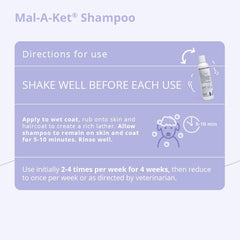 Dog coat after washing with Mal-A-Ket Shampoo showing degreasing effect.