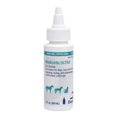 MalAcetic Ultra otic cleanser bottle pour for gentle ear cleansing and deodorizing.