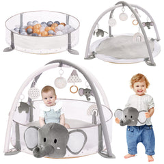 Mallify 5-in-1 XL baby gym hero; versatile setup supports growth and playful exploration.