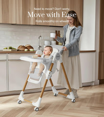 Mallify high chair backrest adjustment supports growing toddlers during meals.