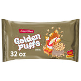 Malt-O-Meal Golden Puffs in a bowl showcase crispy wheat puffs for a crunchy breakfast
