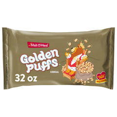 Malt-O-Meal Golden Puffs in a bowl showcase crispy wheat puffs for a crunchy breakfast