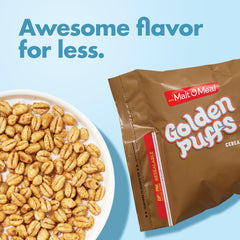 Milk in a bowl with Malt-O-Meal Golden Puffs ready to enjoy