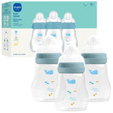 MAM 6oz premium glass wide-neck bottle with borosilicate glass for durable daily use.