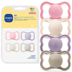 MAM Air pacifier open shield closeup highlighting maximum airflow for sensitive skin.