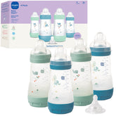 MAM Easy Start 9oz bottle shows anti-colic design to support smooth feeding transitions.