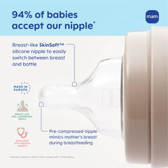 MAM Easy Start self-sterilizing system enables quick 3-minute setup.