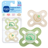 MAM Original Start pacifier front view showing a soft silicone nipple for newborns