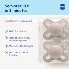 Self-sterilizing with the included case for quick, hygienic cleaning at home or on the go.