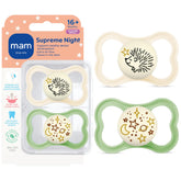 MAM Supreme pacifier with soft nipple for comfortable latch.