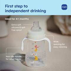 MAM Trainer + Sippy Cup anti-leak valves prevent spills during travel