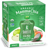 Mamma Chia Green Magic packaging shows a colorful on-the-go snack.