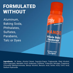 Close-up label highlights aluminum-free and benzene-free safety claims.