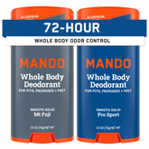 Mando Mt Fuji bottle close-up showing aluminum-free formula for all-day odor control.
