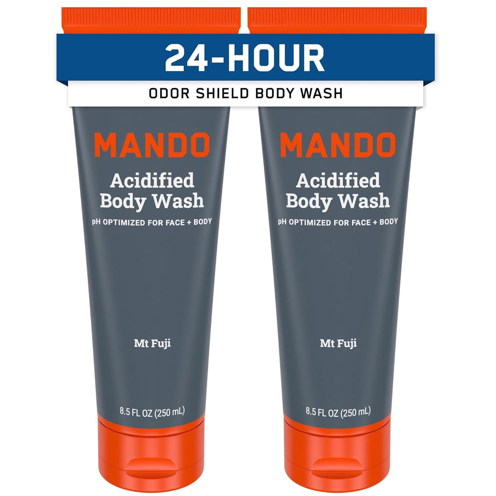 Mando Odor Shield Body Wash bottle with Mt Fuji scent for long-lasting freshness