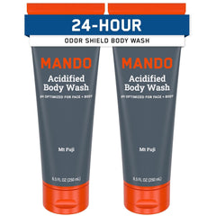Mando Odor Shield Body Wash bottle with Mt Fuji scent for long-lasting freshness