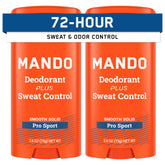 Mando Pro Sport solid deodorant stick application close-up for precise underarm coverage