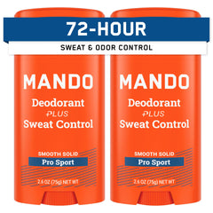 Mando Pro Sport solid deodorant stick application close-up for precise underarm coverage