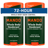 Mando Whole Body Deodorant stick 2-pack front view for long-lasting odor control