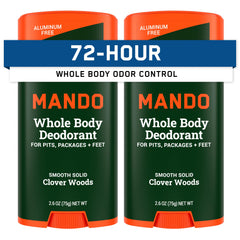 Mando Whole Body Deodorant stick 2-pack front view for long-lasting odor control