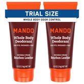 Mando whole body deodorant mini travel size tube for on-the-go odor control.