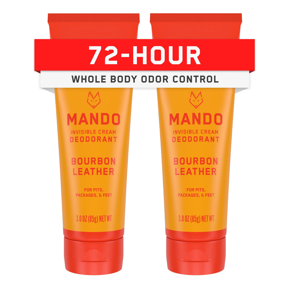 Mando whole body deodorant pack of two tubes for all-day odor protection