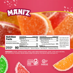 Manischewitz candied fruit slices with real fruit juice for snacking and sharing