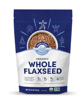 Manitoba Harvest flaxseed bag closeup for convenient organic protein boost