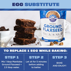 Manitoba Harvest flaxseed on yogurt for protein and omega boost