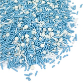 Manvscakes blue sprinkles with Christmas theme add festive color to holiday cookies