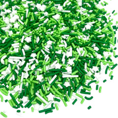 Manvscakes nonpareils green-silver sprinkles bring tiny sparkle to cookies.