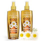 Grisi Manzanilla Hair Lotion Gold bottle shows subtle lightening and glow