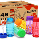 MAPIXO neon bubble bottles with wand attached for easy outdoor play