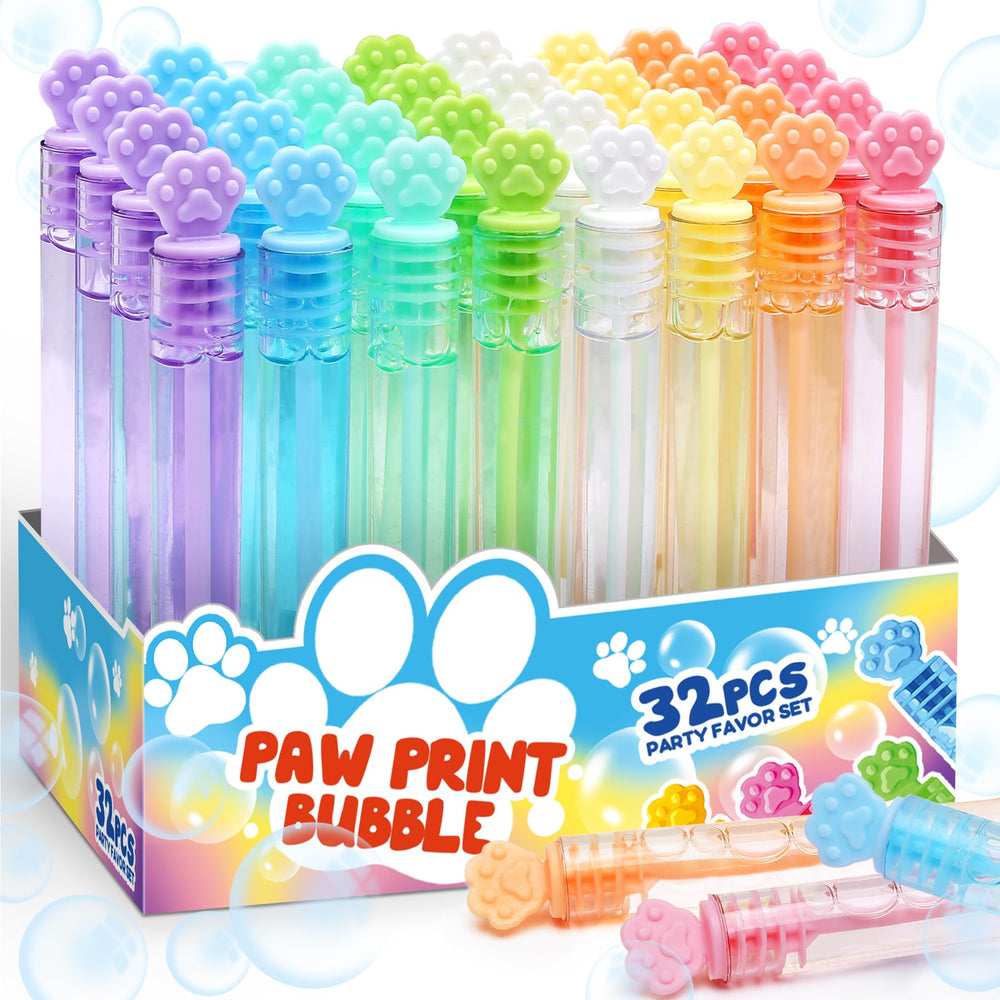 Mapixo paw print bubble wands with display box for mess-free setup