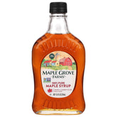 Maple Grove Farms Pure Maple Syrup bottle on countertop, ready for everyday use