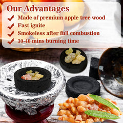 MAQIHAN resin burner charcoal briquettes long-burn for steady aromas 30-40 minutes