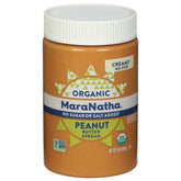 MARANATHA organic creamy peanut butter spread jar front for no-stir convenience.