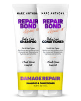 Marc Anthony Repair Bond shampoo bottle showing stronger hair potential.