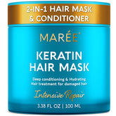 MAREE Deep Conditioning Mask bottle close-up showing hydrating formula for curls.