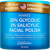 MAREE Glycolic Pads packaging highlighting a strong exfoliation solution.