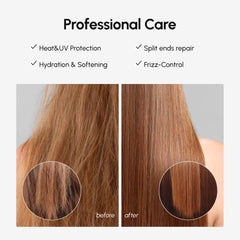 MAREE lightweight anti-frizz serum enables easy styling.