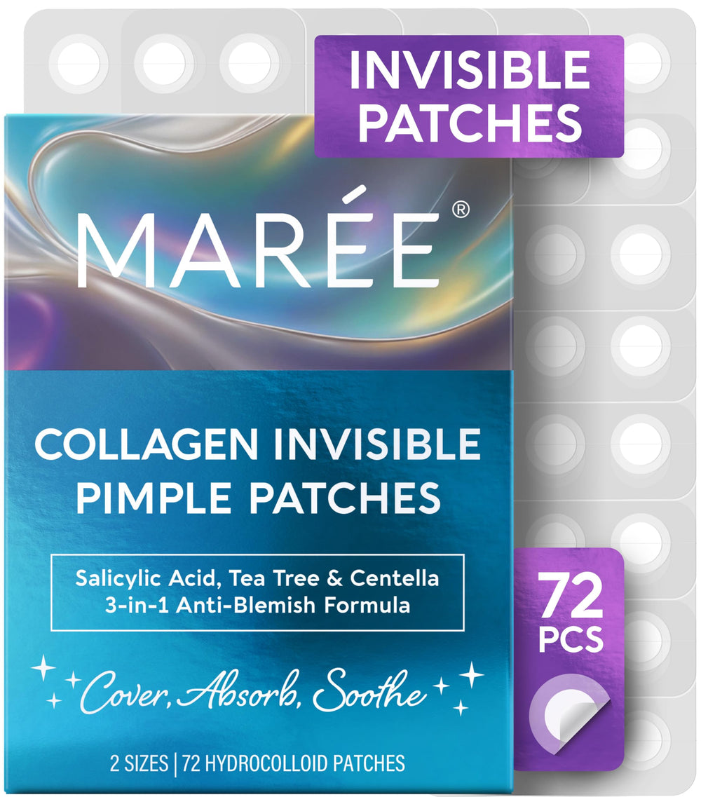 MAREE Invisible Pimple Patches blend discreetly on skin for blemish care.